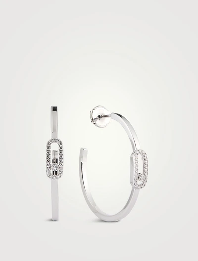 Small Move Uno 18K Gold Hoop Earrings With Diamonds