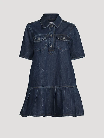 Dropped-Waist Denim Mini Dress