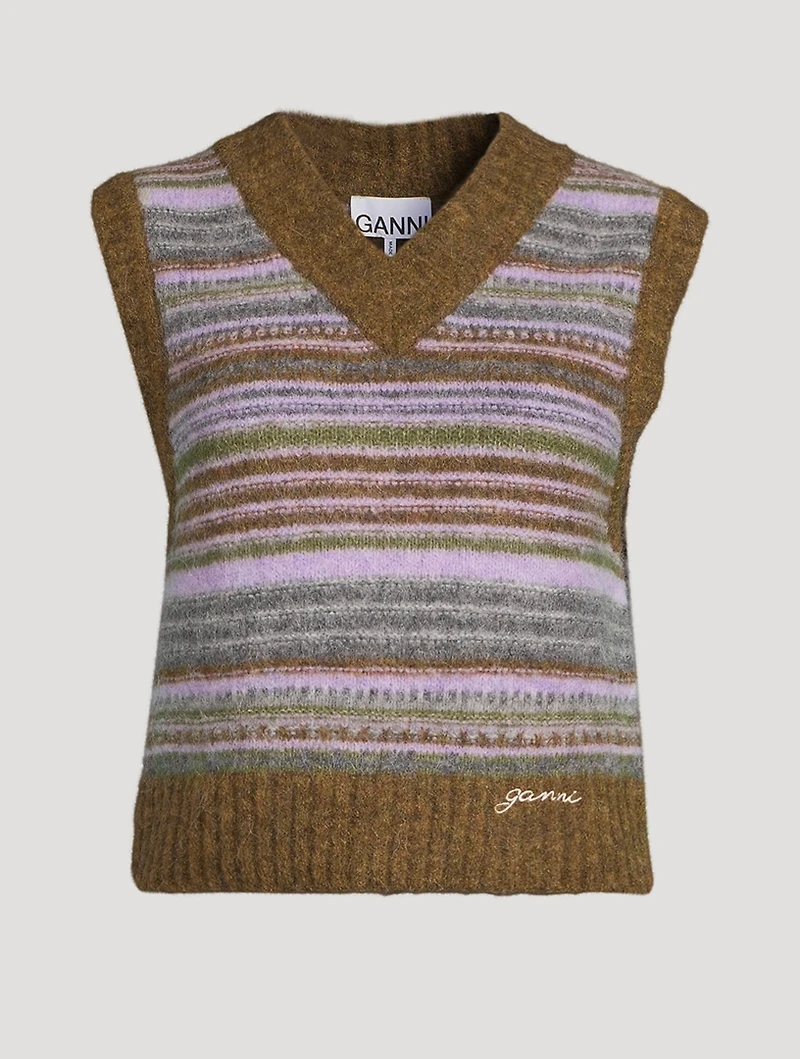 Stripe Jacquard Sweater Vest