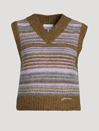 Stripe Jacquard Sweater Vest