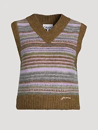 Stripe Jacquard Sweater Vest