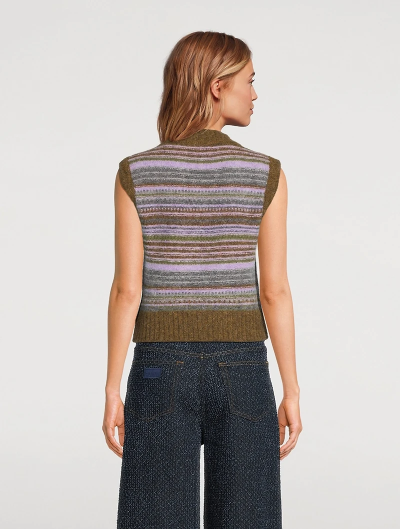 Stripe Jacquard Sweater Vest
