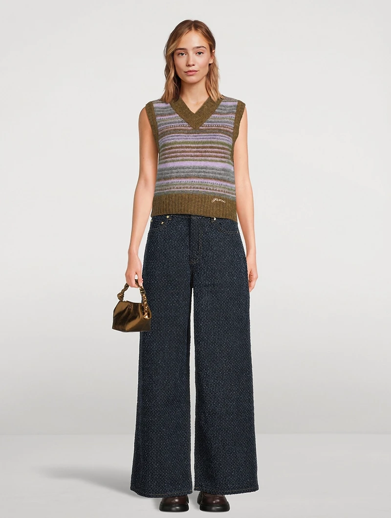 Stripe Jacquard Sweater Vest