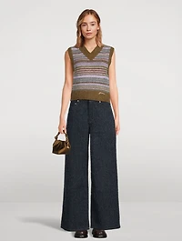 Stripe Jacquard Sweater Vest