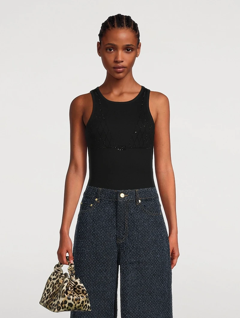 Crystal-Embellished Tank Top