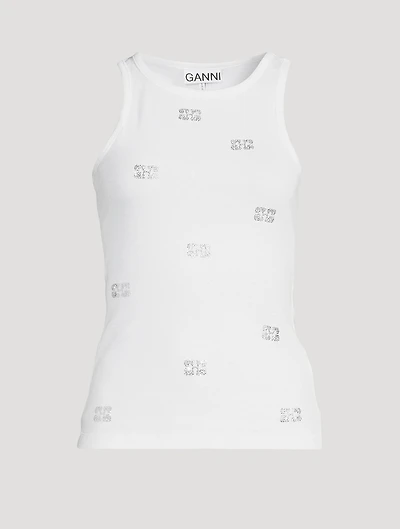 Embellished Butterfly Tank Top