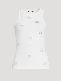 Embellished Butterfly Tank Top