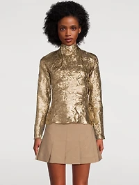 Crinkled Metallic Blouse