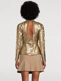 Crinkled Metallic Blouse