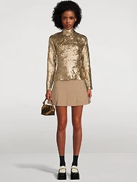 Crinkled Metallic Blouse