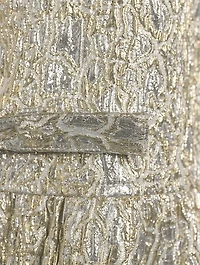 Metallic Cloqué Peplum Blouse
