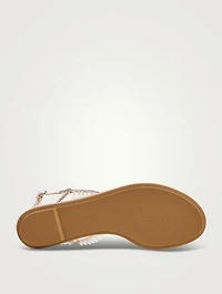 Chandelier Crystal Satin Thong Sandals