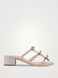 Caterina Crystal Satin Mules