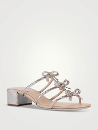 Caterina Crystal Satin Mules