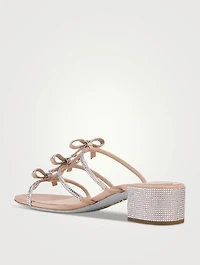 Caterina Crystal Satin Mules