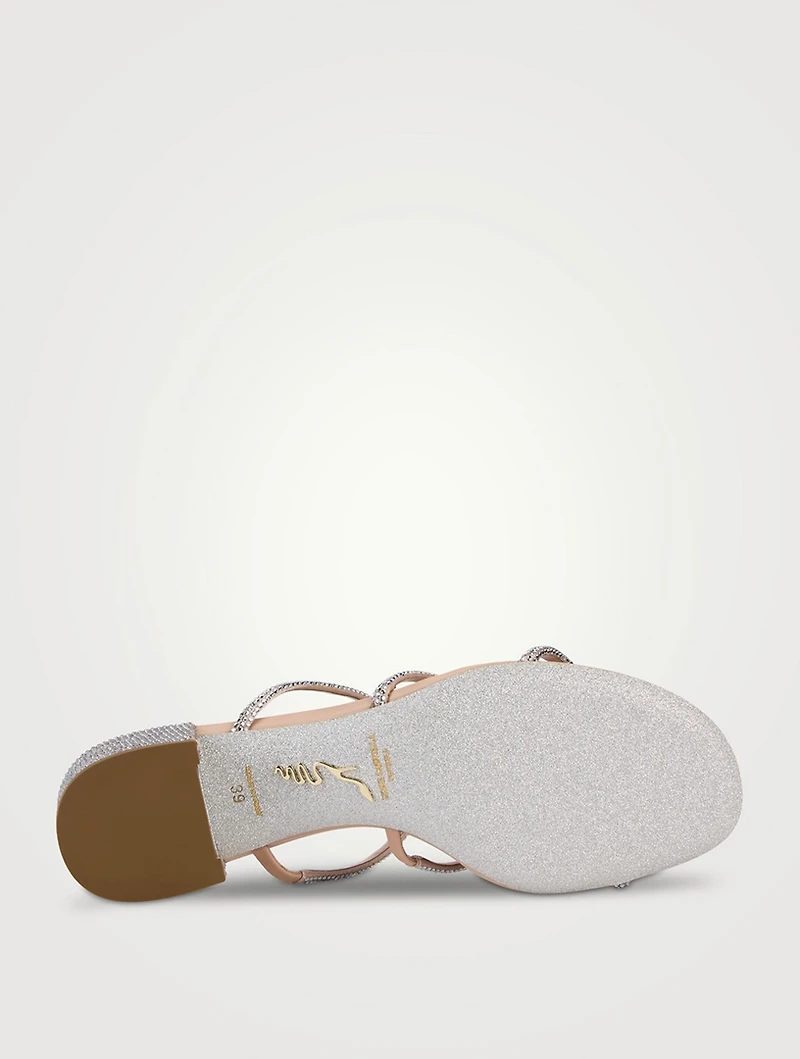 Caterina Crystal Satin Mules
