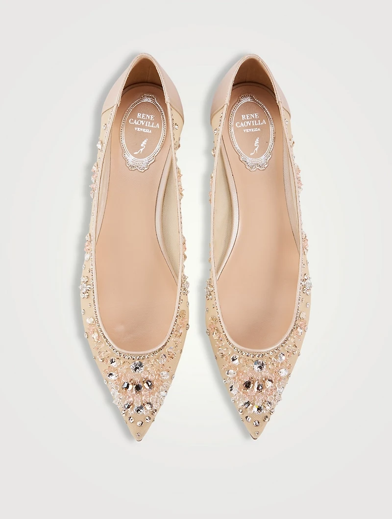Cinderella Crystal Mesh Ballet Flats
