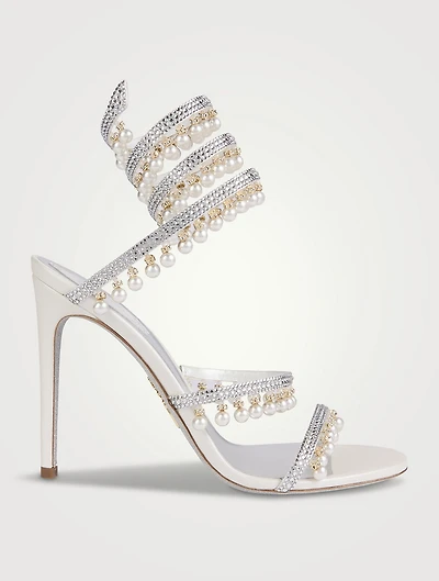 Chandelier Crystal Satin Sandals