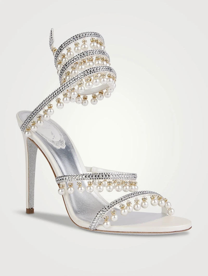 Chandelier Crystal Satin Sandals