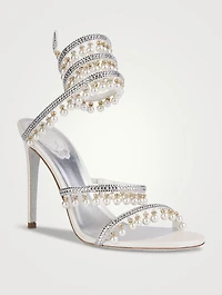 Chandelier Crystal Satin Sandals