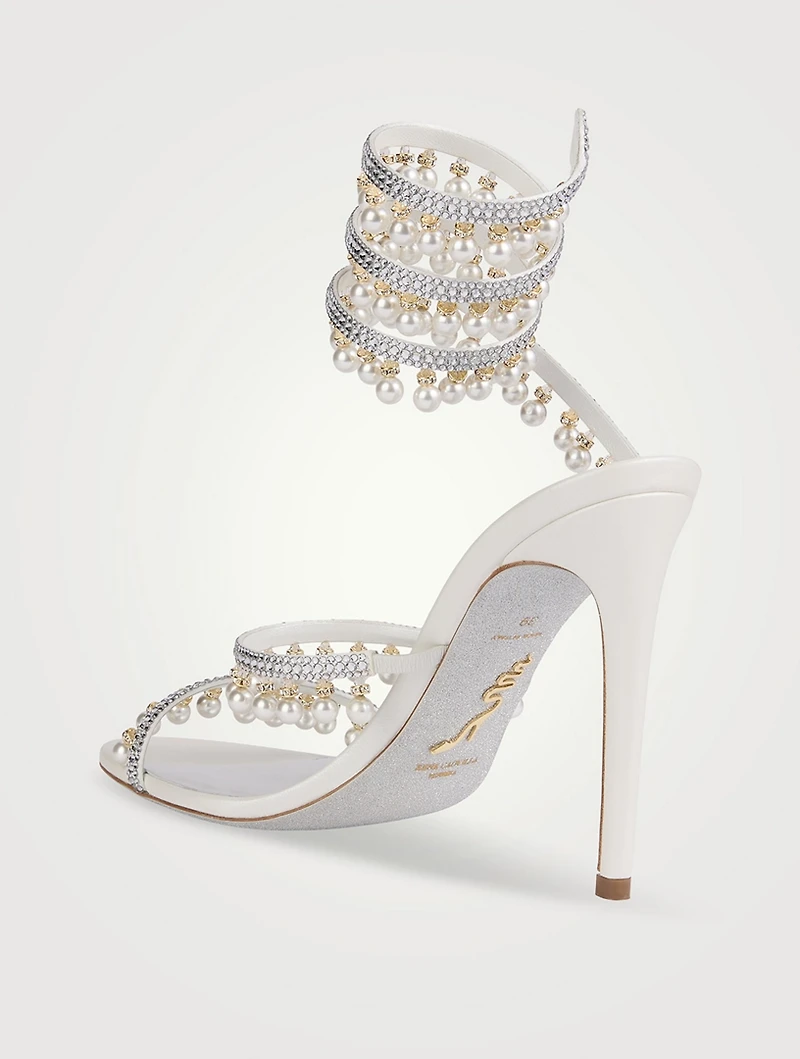 Chandelier Crystal Satin Sandals
