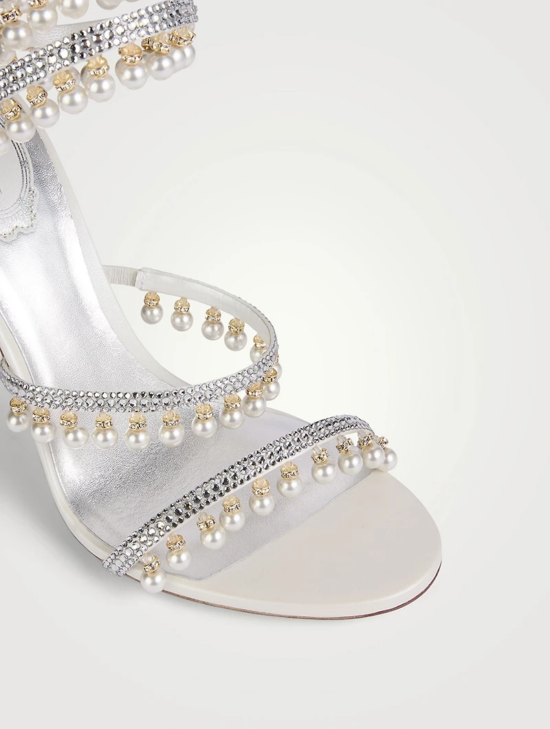 Chandelier Crystal Satin Sandals