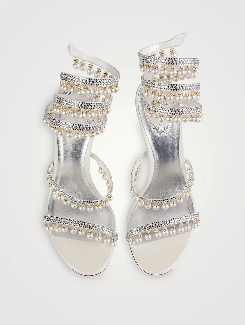 Chandelier Crystal Satin Sandals
