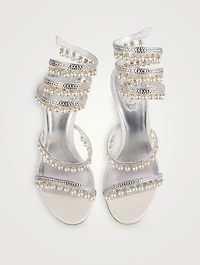 Chandelier Crystal Satin Sandals