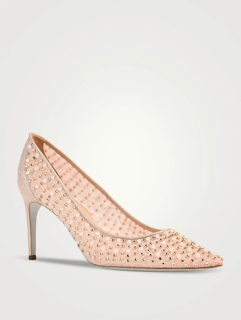 Beaded Lace Pumps