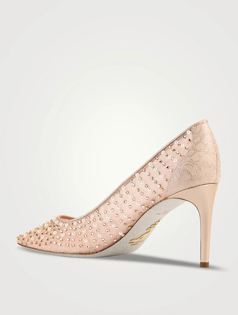 Beaded Lace Pumps