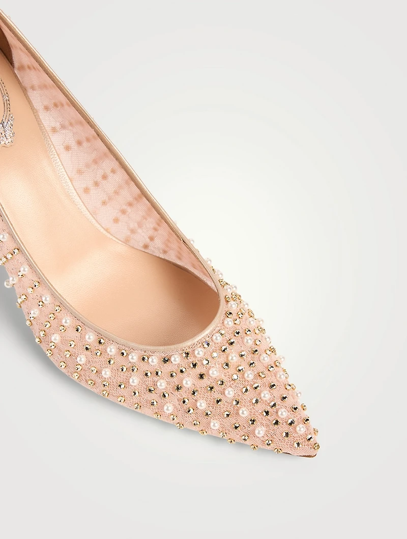 Beaded Lace Pumps