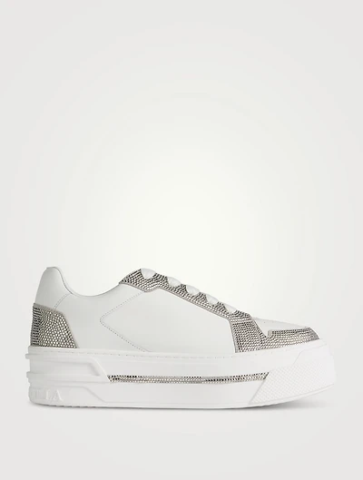 Crystal Leather Platform Sneakers