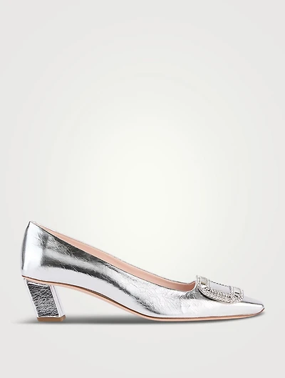 Belle Vivier Metallic Leather Pumps