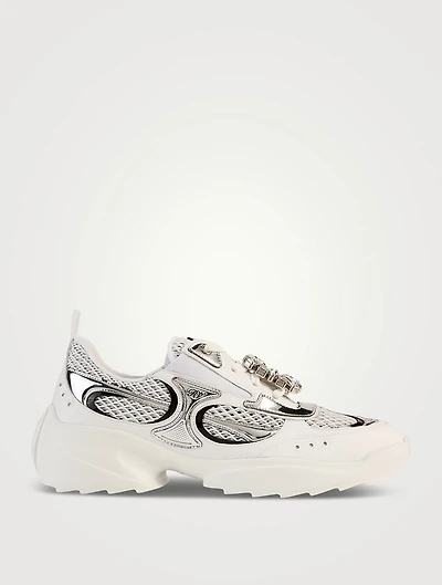 Viv' On The Run Leather And Mesh Sneakers