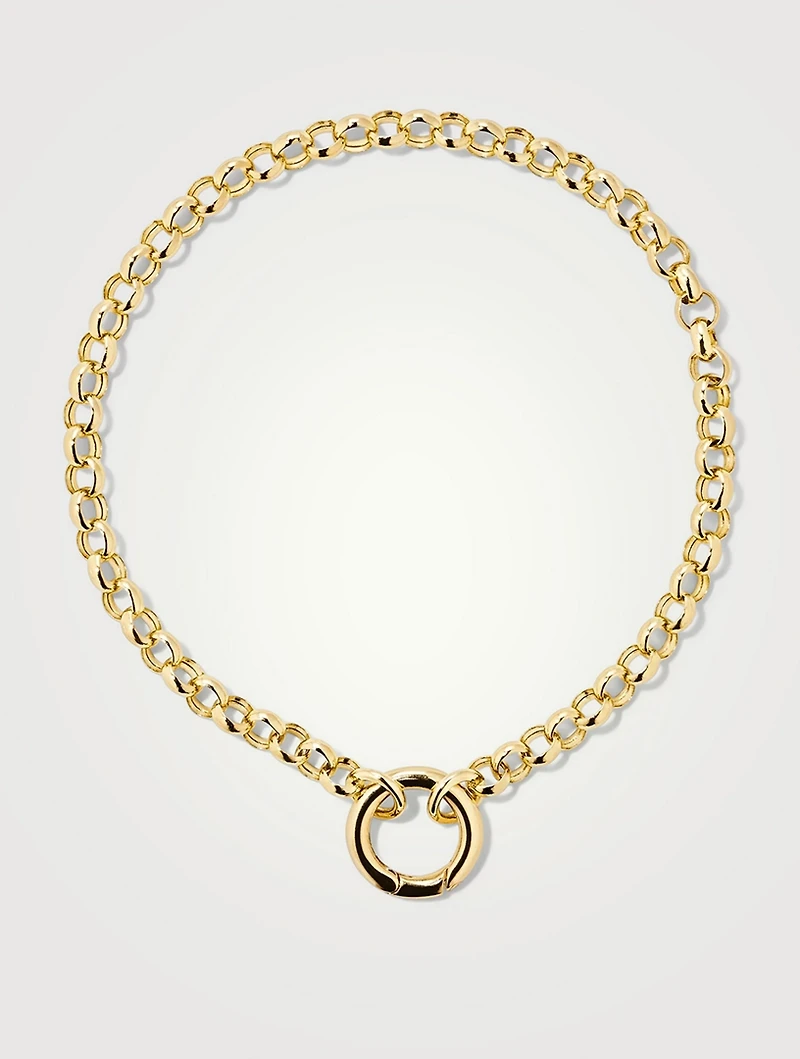 14K Gold Rolo Chain Charm Bracelet