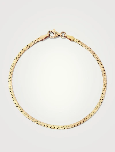 14K Gold Serpentine Chain Bracelet