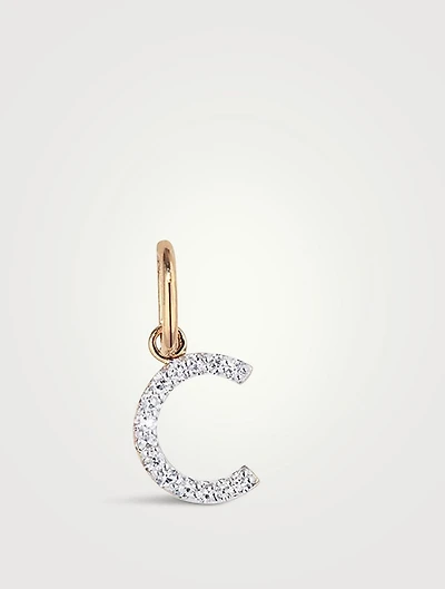 14K Gold Diamond Letter Charm
