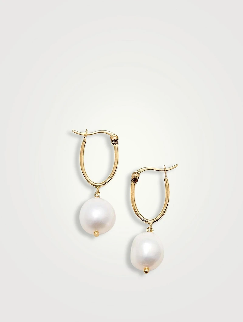 Organic Pearl Hoop Earrings