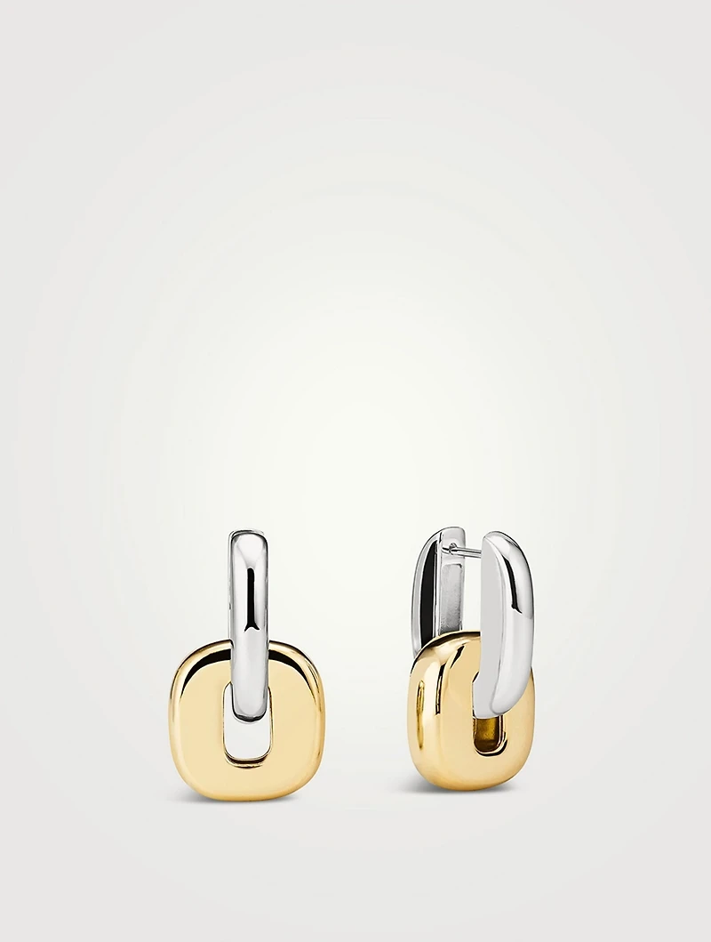 Mixed Metal Stevie Hoop Earrings