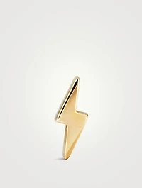 14K Gold Lightning Bolt Flat Back Stud Earring