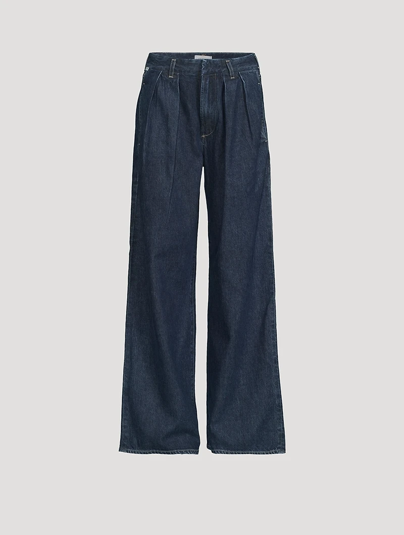 Petra Pleated Wide-Leg Jeans