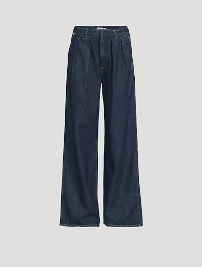 Petra Pleated Wide-Leg Jeans