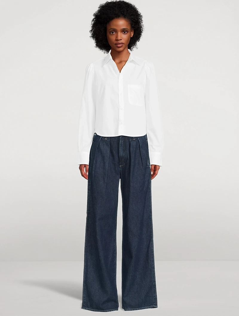 Petra Pleated Wide-Leg Jeans