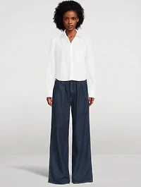 Petra Pleated Wide-Leg Jeans