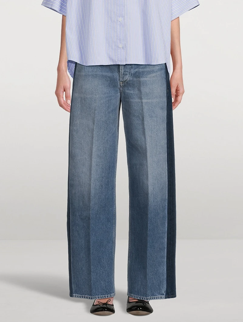Ayla Baggy Jeans With Tuxedo Stripe