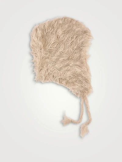 Fluffy Hat With Ties