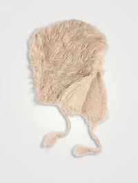 Fluffy Hat With Ties