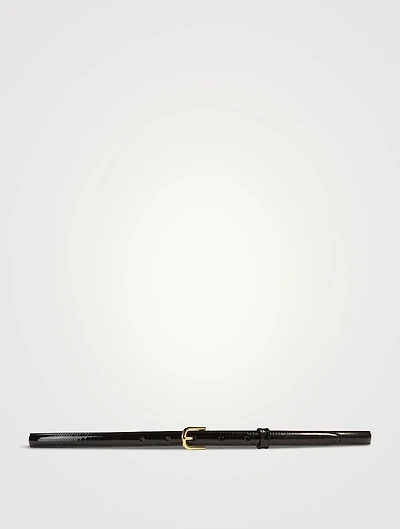 Thin Patent Leather Trouser Belt