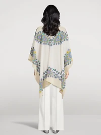 Asymmetrical Hem Silk Poncho