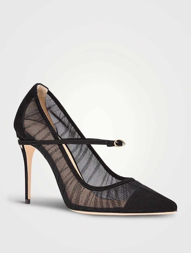 Lorenzo Tulle And Suede Pumps
